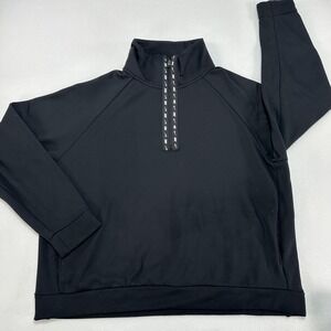 Nike Sweatshirt Womens Large Black 1/4 Zip Fleece Pullover Training BV4966-010
